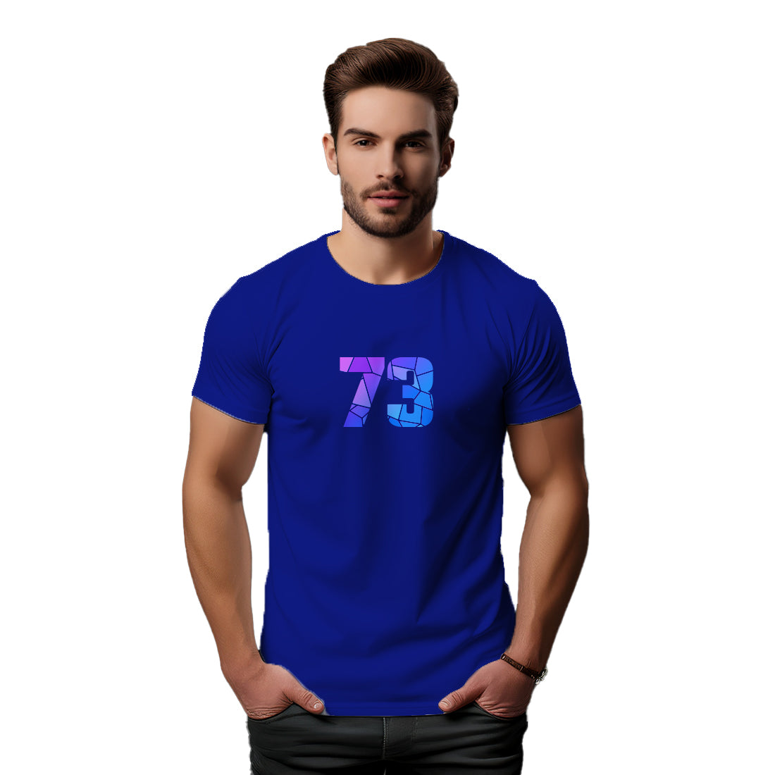 73 Number Men Unisex T-Shirt (Royal Blue)
