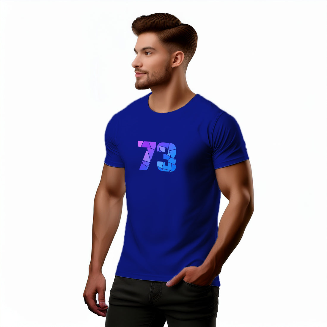 73 Number Men Unisex T-Shirt (Royal Blue)