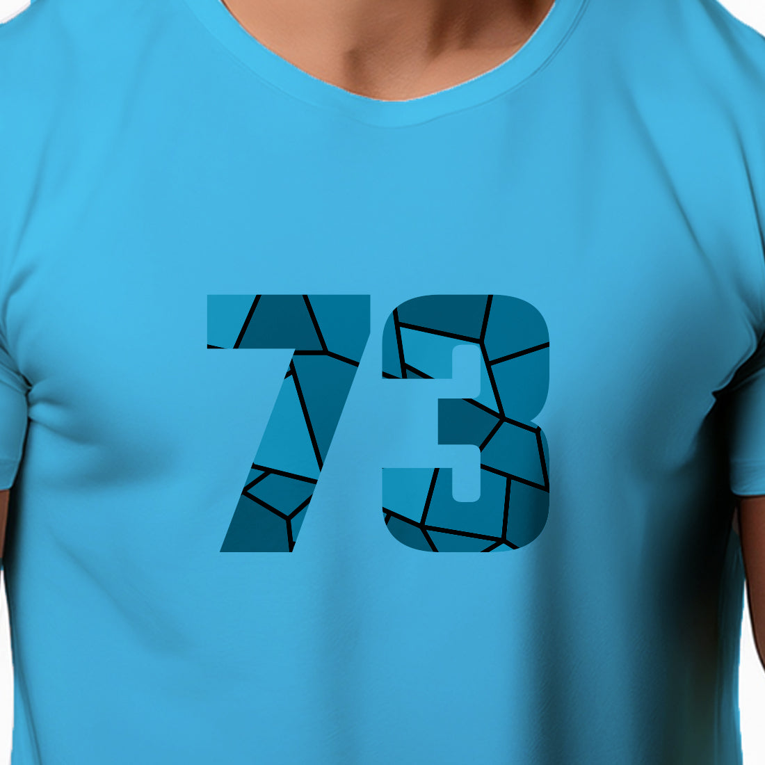 73 Number Men Unisex T-Shirt (Sky Blue)