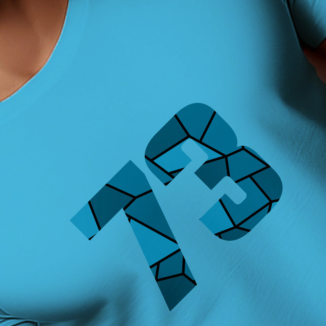 73 Number Men Unisex T-Shirt (Sky Blue)