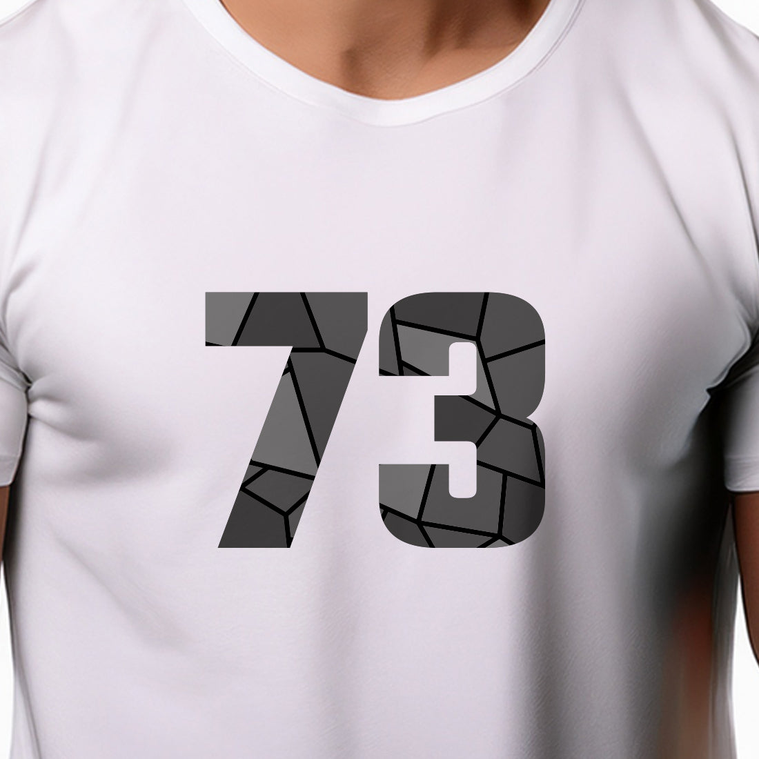 73 Number Men Unisex T-Shirt (White)