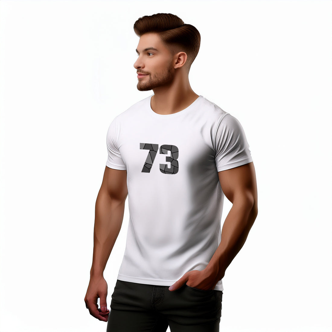 73 Number Men Unisex T-Shirt (White)